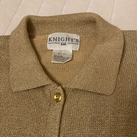 Vintage metallic gold cardigan M/L - Picture 3 of 6